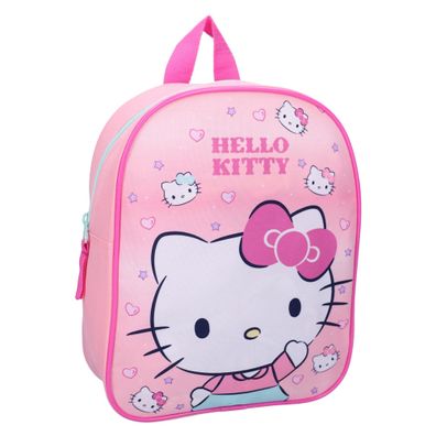 Hello Kitty Kinder Rucksack Rosa mit Hauptfach für Schule Kita und Freizeit