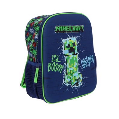 Minecraft Kinder Rucksack mit 3D Front für Kita Schule und unterwegs