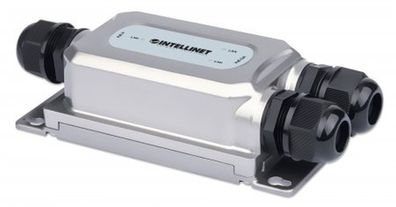Intellinet 2-Port Outdoor Gigabit Ultra PoE Extender mit Vandalismusschutz, Zwei 30 W