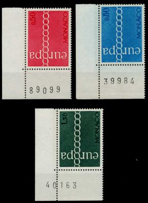 MONACO 1971 Nr 1014-1016 postfrisch ECKE-ULI X760D3E