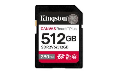 Kingston Technology 512GB Canvas React Plus SDXC UHS-II 280R/150W U3 V60 for Full HD