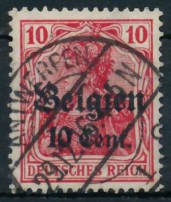 BES. 1WK Landespost Belgien Nr 14a gestempelt X45A92A