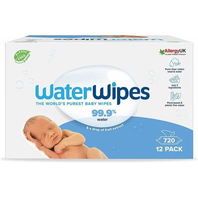 Waterwipes Baby Wipes Organic - 12 X 60 Pieces - 720 Wipes