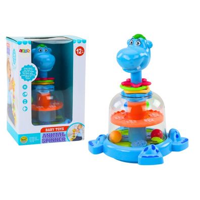 LeanToys Bällebad Hipopotam für Babys Blau