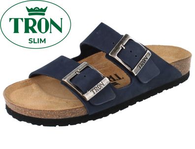 TRON Pampelonne Damen Tieffußbett Pantolette dunkelblau Nubukleder