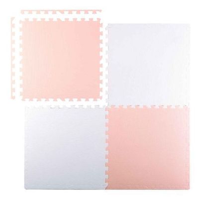 Ricokids große Schaumstoff-Puzzlematte 60x60 cm, 4-teilig, Pfirsich und Weiß