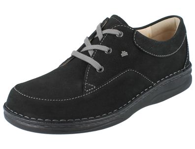 FINN Comfort Bagan Herren Schnürhalbschuhe schwarz Glattleder