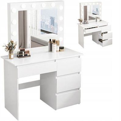 Moderner Loft-Schminktisch mit LED-Spiegel, 90 cm