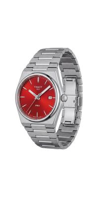 Tissot PRX Damen Quarzuhr aus Edelstahl in Rot T137.210.11.421.00