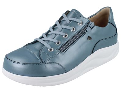 FINN Comfort Finnamic Hachiouji Damen Schnürschuhe metallicblau Glattleder