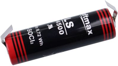 Kraftmax LS14500 AA Batterie 3,6V 2,7Ah Lithium U-Lötfahne