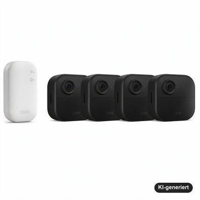 Blink Outdoor 4 Überwachungskamera-Set mit 4 Kameras und Sync Module Core, kabel