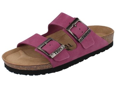 TRON Pampelonne slim Damen Tieffußbett Pantolette pink Nubukleder