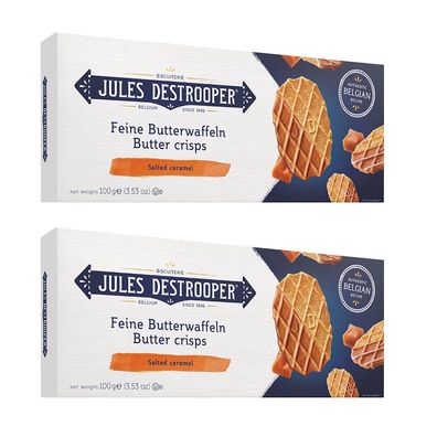 Jules Destrooper Belgische Butterwaffeln Salted Caramel 2er-Set