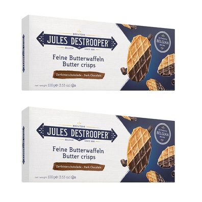 Jules Destrooper Belgische Butterwaffeln Zartbitterschokolade 2er-Set