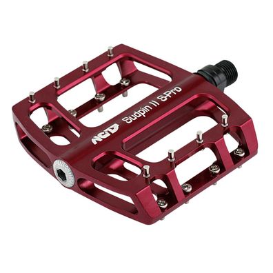 NC-17 Plattformpedal Sudpin II S-Pro CNC, Alu, Präzisionslager, rot