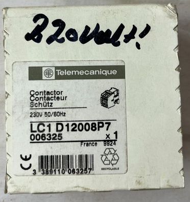 Telemecanique LC1D12008P7 Contactor 230V 50/60Hz New