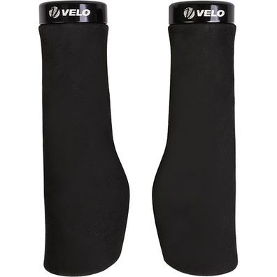 Griffe Schaumstoff VELO SL, Paar 125/125 mm, schwarz, Messingschlager, 410351