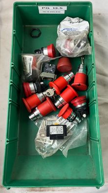 Mixed Lot - Emergency Stop Pushbuttons, Keyed E?Stops, Contact Blocks