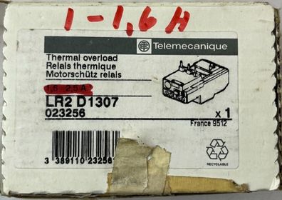 Telemecanique LR2D1307 Thermal Overload Relay 1.6-2.5A Class 10A New