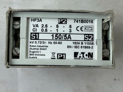 Eaton HF3A 741B0016 Current Transformer 150/5A 50/60Hz New in Box