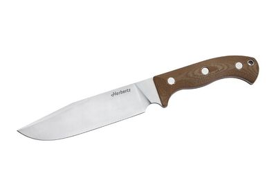 Herbertz Camp- und Outdoormesser D2, desert Micarta, Gürtelscheide
