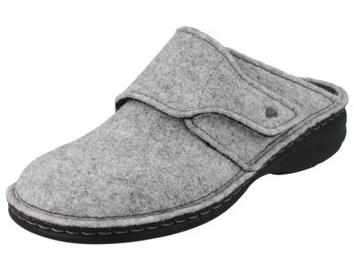 FINN Comfort Goms Damen Hausschuhe Clog hellgrau Filz