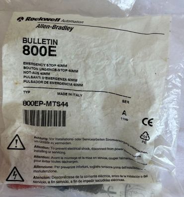 Allen-Bradley 800EP-MTS44 Bulletin 800E 40mm Emergency Stop New