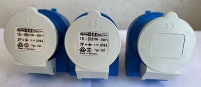 Bals CEE Norm Typ 242 16A 200-250V IP44 2P+E Sockets New 3 Pcs
