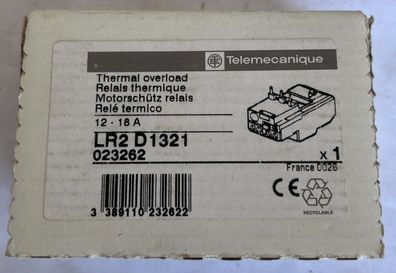 Telemecanique LR2 D1321 Thermal Overload Relay 12-18A New
