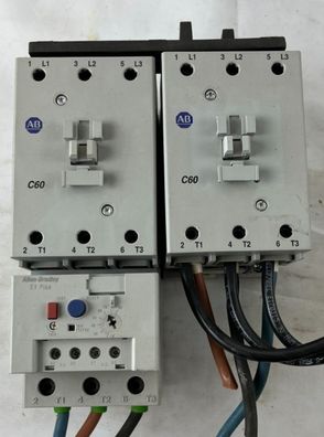 Allen-Bradley Motor Starter Bundle 100-C60 Contactors 193-EEGE Overload Relay