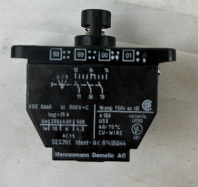 Demag SES2BE 87455044 Cam Limit Switch Contact Block 500V 10A Used