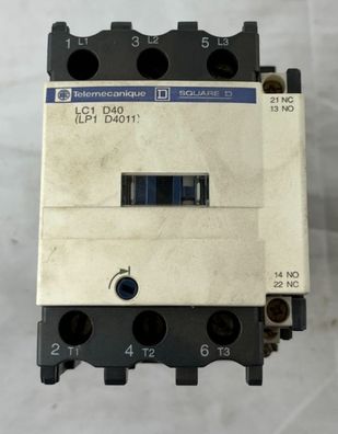 Telemecanique LC1D40 Contactor 60A 3-Pole Motor Contactor LC1 D40 Used Spare
