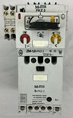 Moeller PKZ2 Motor Protection Breaker ZM-1,6-PKZ2 S-PKZ2 1-1.6A 10A 600VAC Used