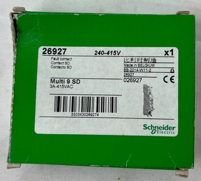 Schneider Electric 26927 Multi 9 SD Fault Contact Auxiliary 240-415V New Spare