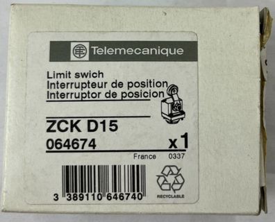 Telemecanique ZCK D15 064674 Limit Switch Head Roller Lever New