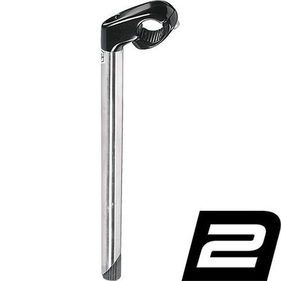 Klemmvorbau CAT 2 TUBE Ø = 25,4/22,2mm ergotec, Edelstahl/Alu, L=300/40mm, schwarz