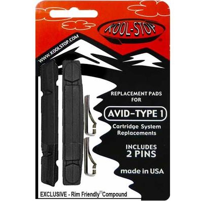 Bremsgummi V-Brake -AVID1-, R2 schwarz, Kool-Stop, R2-480