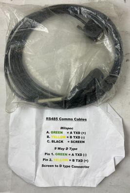 Rs485 Db9 9?Way D?Type Comms Cable Milspec New 1 Piece Spare Unit