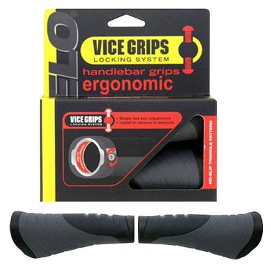 Griffe Velo Ergogel D2, Paar 135/92 mm, schwarz-grau, Messingschlager, 410377