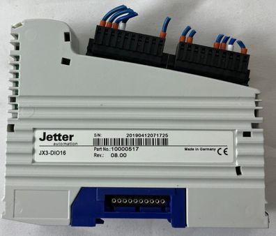 Jetter JX3-DIO16 Digital I/O Module 10000517 8 In 8 Out 24VDC PLC Used