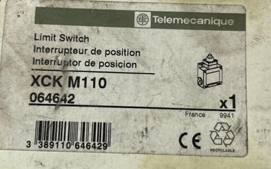 Telemecanique XCK-M110 Limit Switch Metal End Plunger 1NO+1NC 240V 3A IP66 New