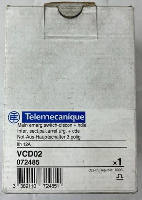 Telemecanique VCD02 Emergency Stop Switch Disconnector 3-Pole 12A TeSys Vario