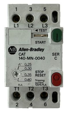 Allen?Bradley 140-MN-0040 Manual Motor Starter 0.25-0.40A 3?Pole Used