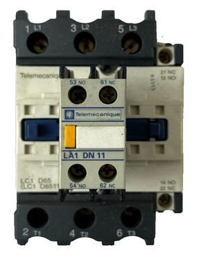 Telemecanique LC1 D65 Contactor 80A 1000V 3P w/ LA1 DN11 Aux Block Used