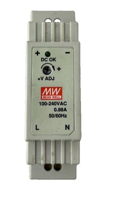 Mean Well DR-15-24 DIN Rail Power Supply 100-240VAC 24VDC 0.63A Used