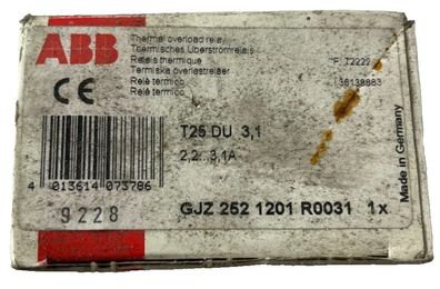 ABB T25 DU 3.1 Thermal Overload Relay 2.2-3.1A New
