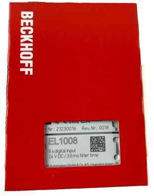 Beckhoff EL1008 EtherCAT Terminal 8?Channel Digital Input 24V DC 3 ms New