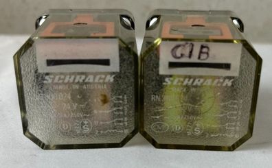 Schrack RN300024 Relay 24V DC 5A 11‑ in Octal – Lot of 2 Used