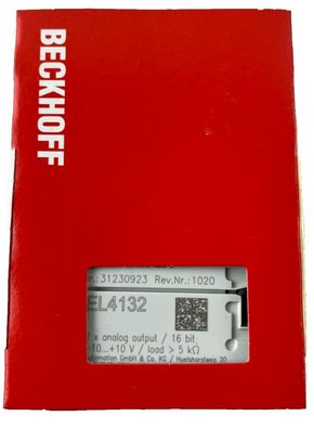 Beckhoff EL4132 EtherCAT Terminal 2?Channel Analog Output ±10V 16?Bit New